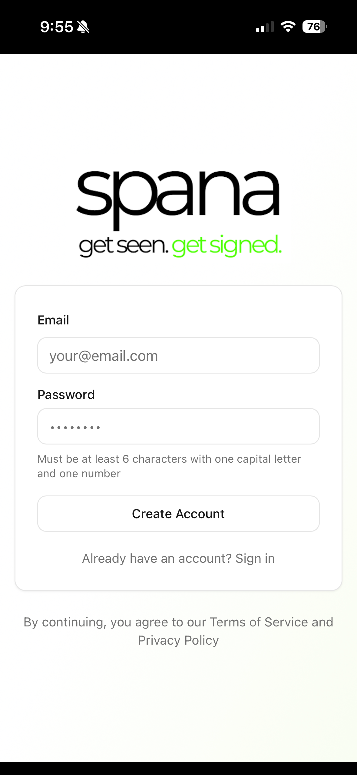 SPANA - Get Seen. Get Signed.