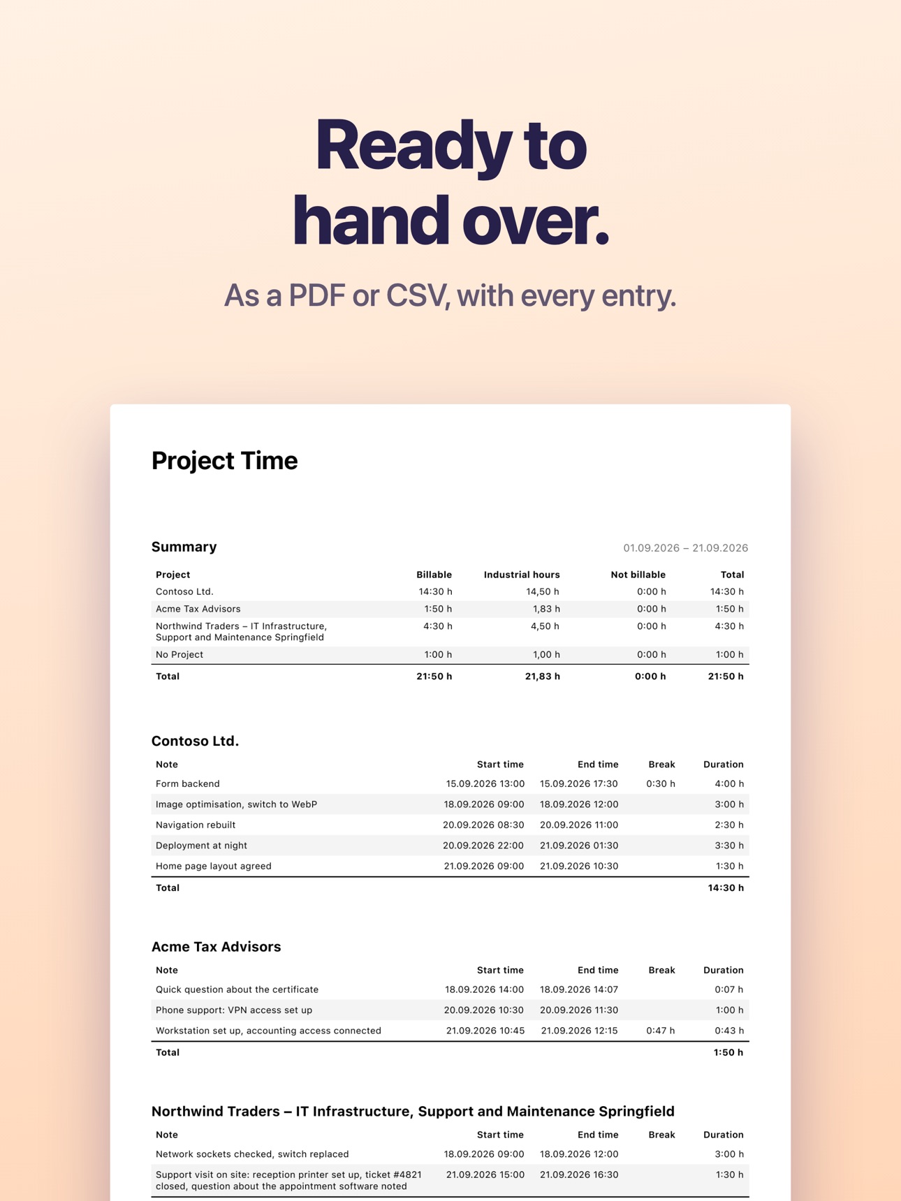 Screenshot 10 of Project Time & Reports