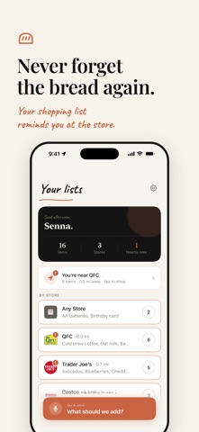 Brioche: Smart Shopping List iPhone screenshot