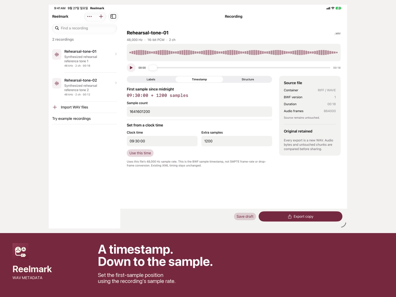 Screenshot 7 of Reelmark WAV Metadata