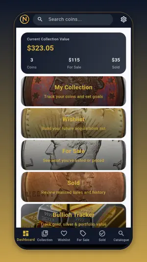 US coin app - NumisTrack screenshot 1