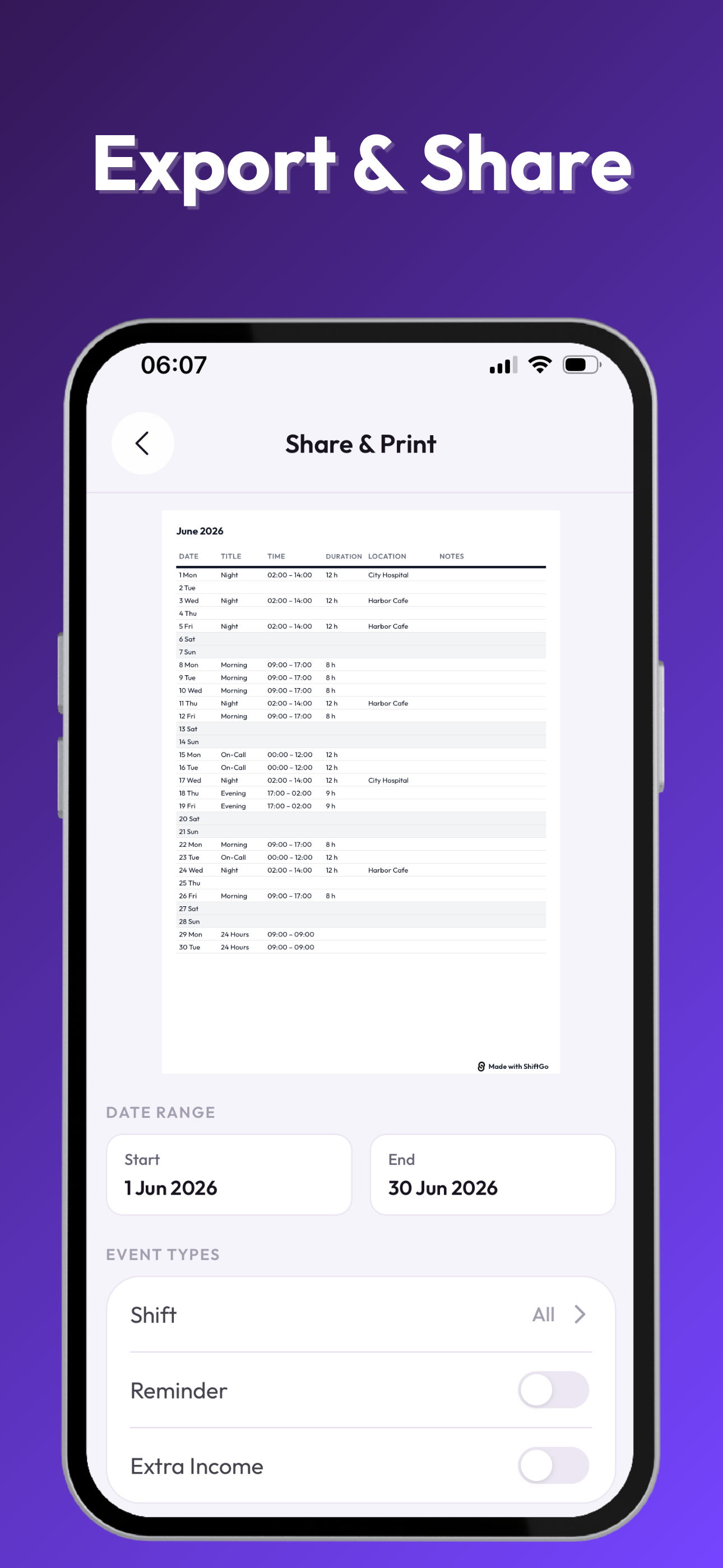 Shift Work Calendar - ShiftGo screenshot 8