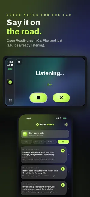 RoadNotes: Voice Notes screenshot 1