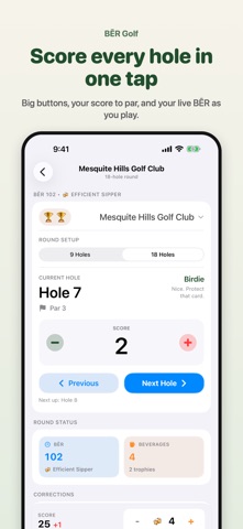 BĒR Golf: Scorecard Tracker Screenshot 2 of 3