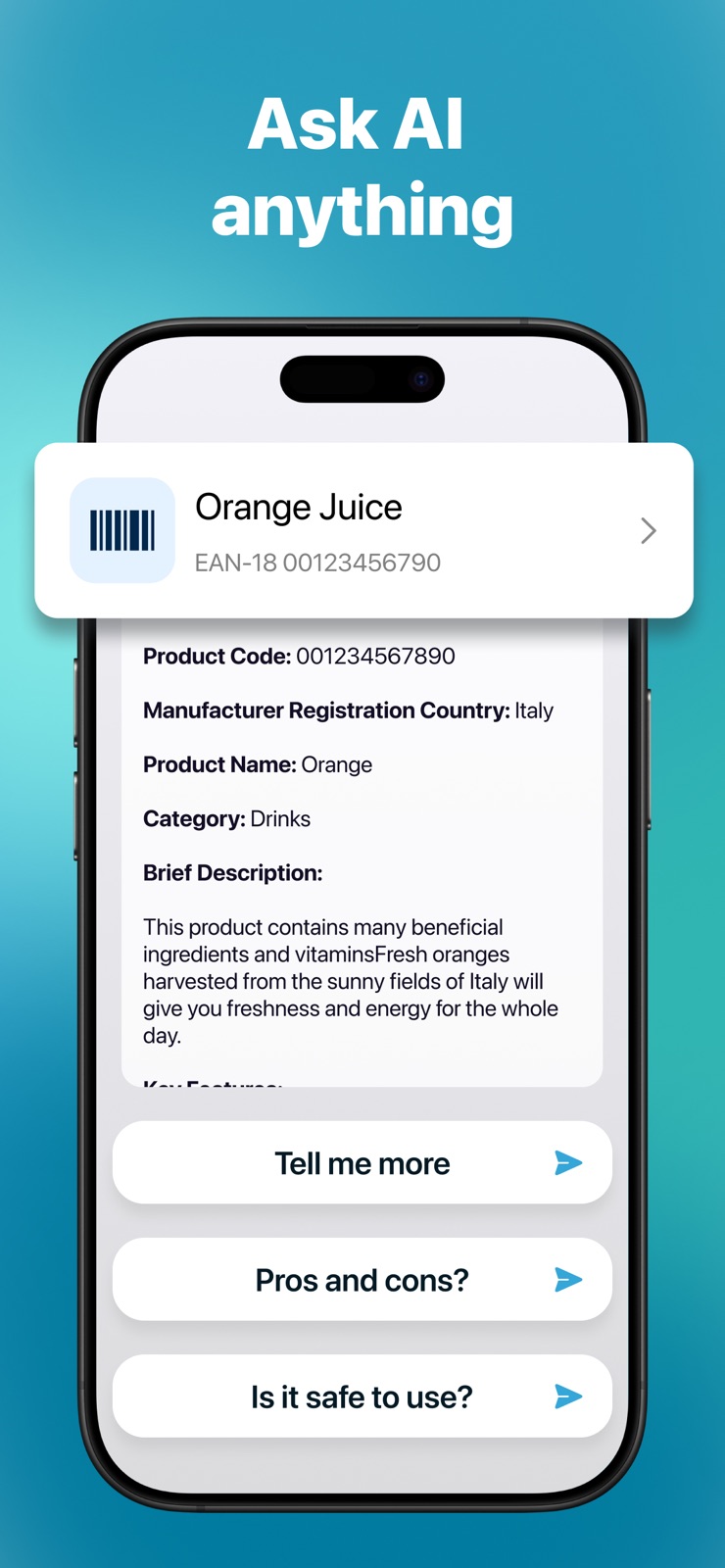 Product & Food Barcode Scanner iphone screenshot 2