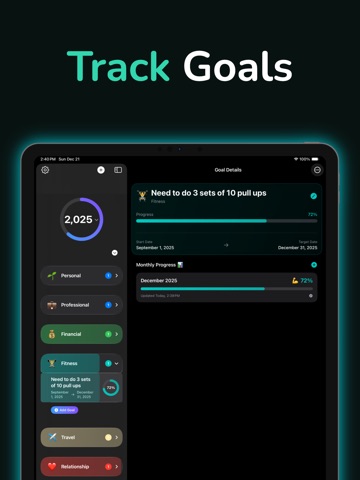 Goal Tracker - MyGoalMate iPad screenshot