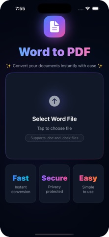Word to PDF Converter DOCX iPhone screenshot