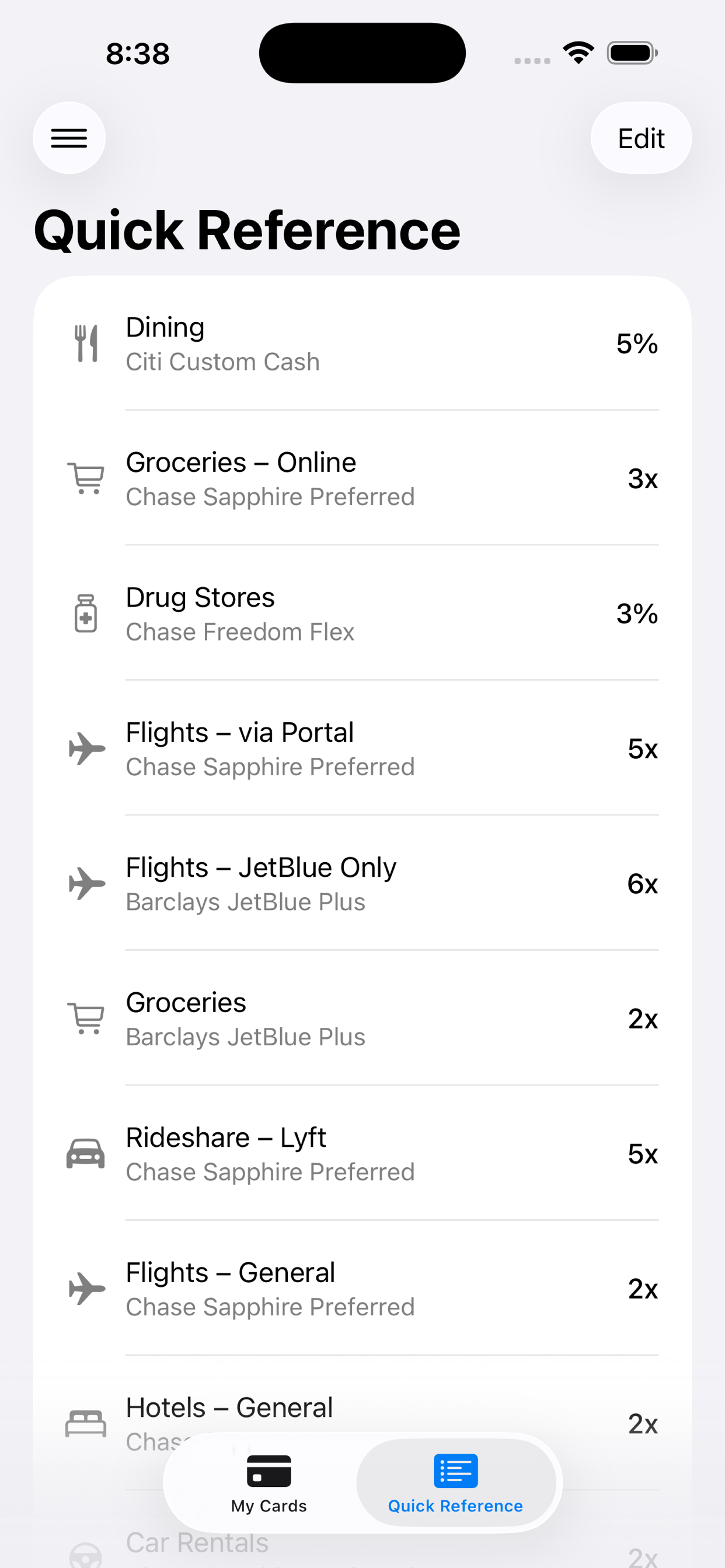 CardCue – Rewards Guide screenshot 3