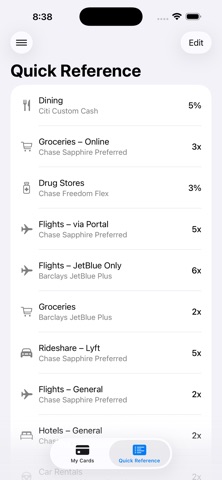 CardCue – Rewards Guide screenshot