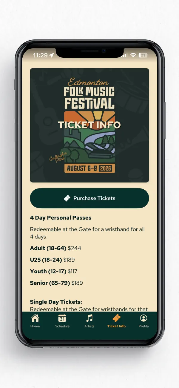 Screenshot #3 pour Edmonton Folk Music Festival