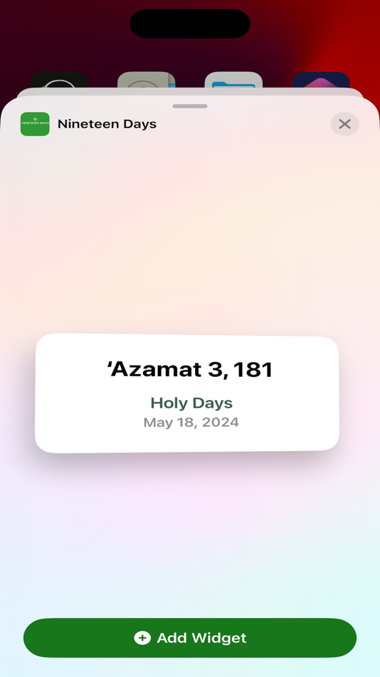 #3. Nineteen Days Widget (iOS) Podle: Michael Vestlie