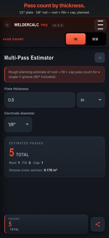 WelderCalc: Welding Calculator screenshot