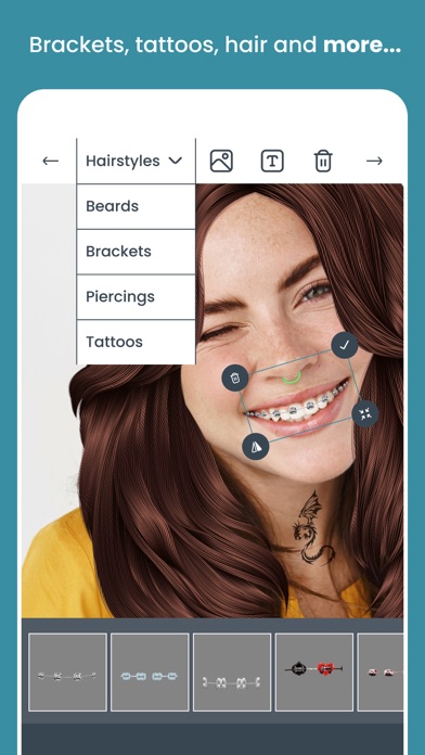 Brackets & piercings photo Screenshot