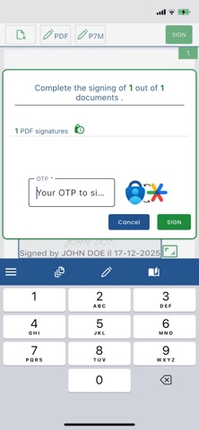 TPsign digital signature screenshot