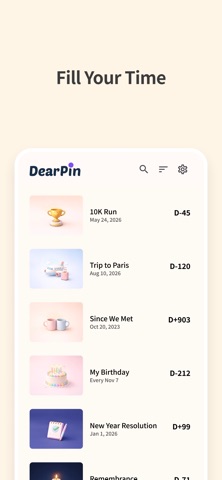 DearPin - Your D-day moments screenshot