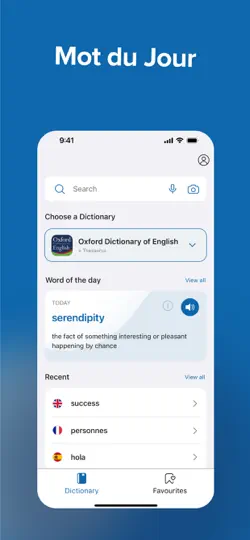 Capture d'écran de Oxford Dictionary sur iPhone 6