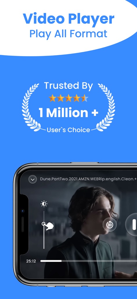 Video Player : All-in-One - Experience seamless video playback with intuitive on-screen controls for brightness and seek functionality, backed by a community of over 1 million satisfied users.