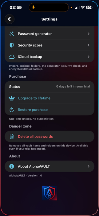 AlphaVAULT Screenshot 7 of 10