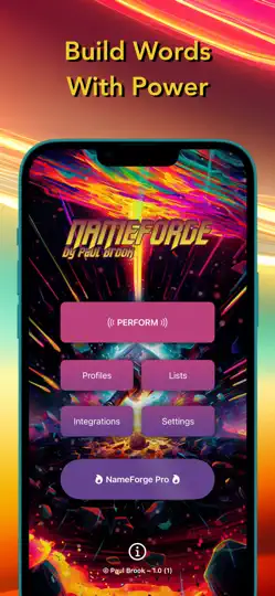 Captura de pantalla de NameForge en iPhone 1