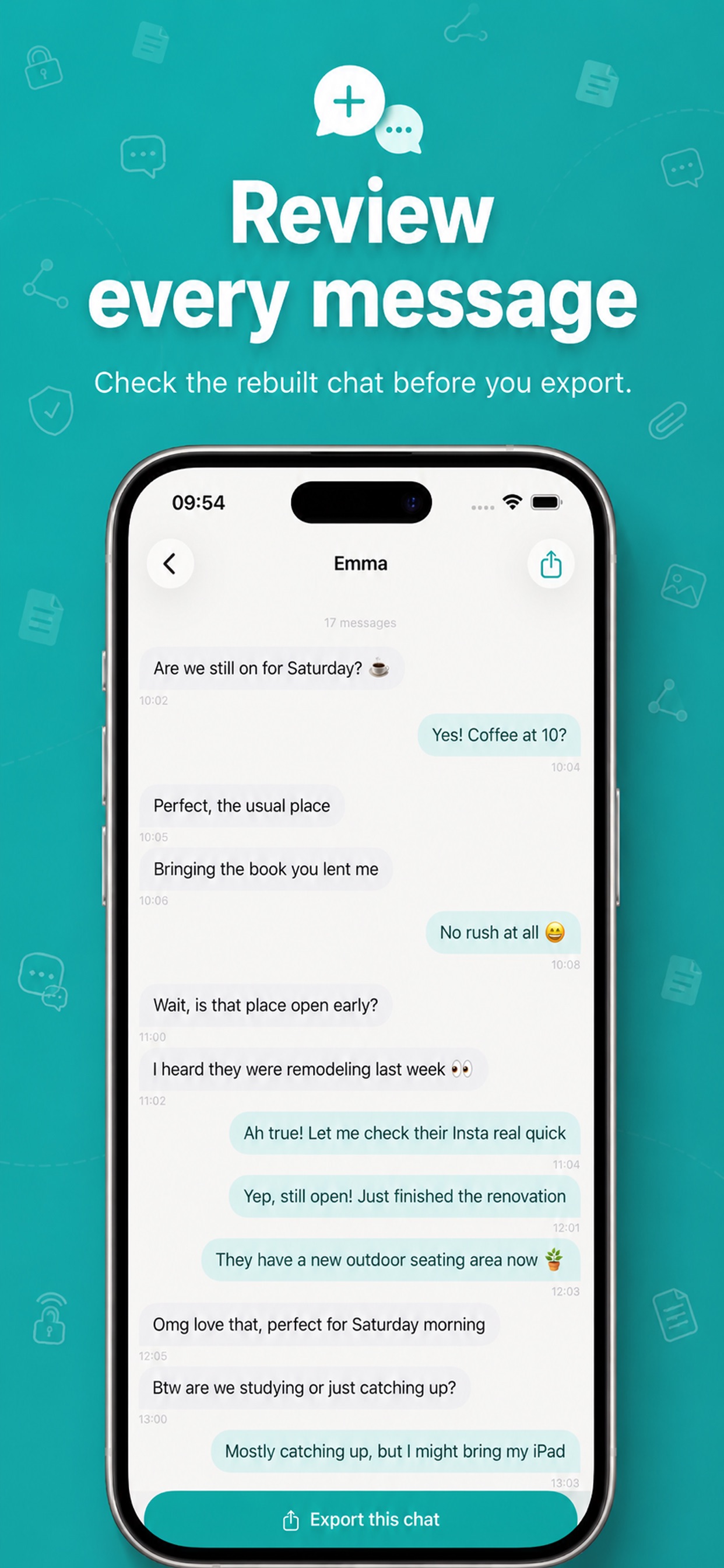 Screenshot 3 of Plus Messenger Chat Export App