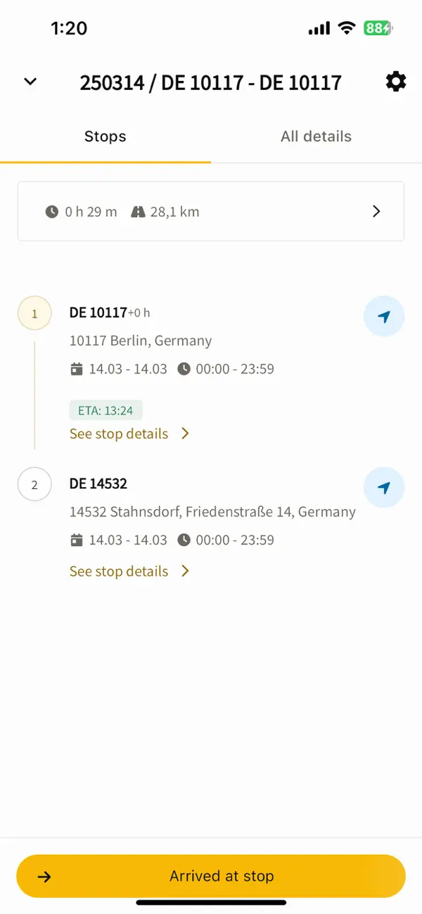 Screenshot #3 pour IMPARGO DriverApp
