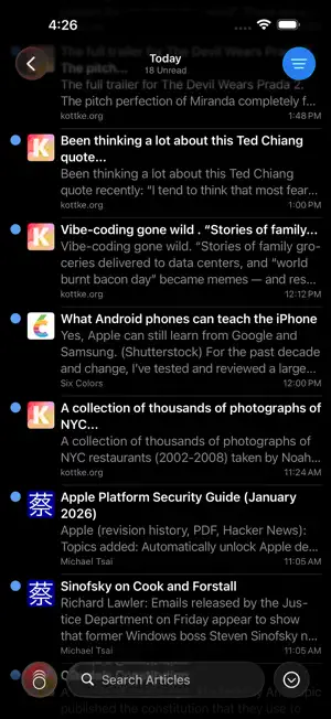 NetNewsWire: RSS Reader screenshot 3