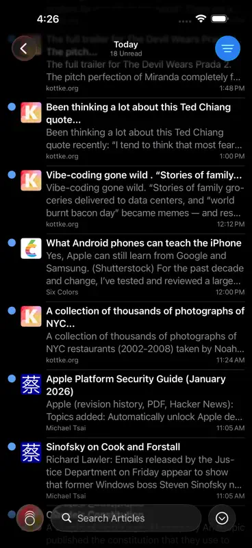 NetNewsWire: RSS Reader screenshot 3 of 6