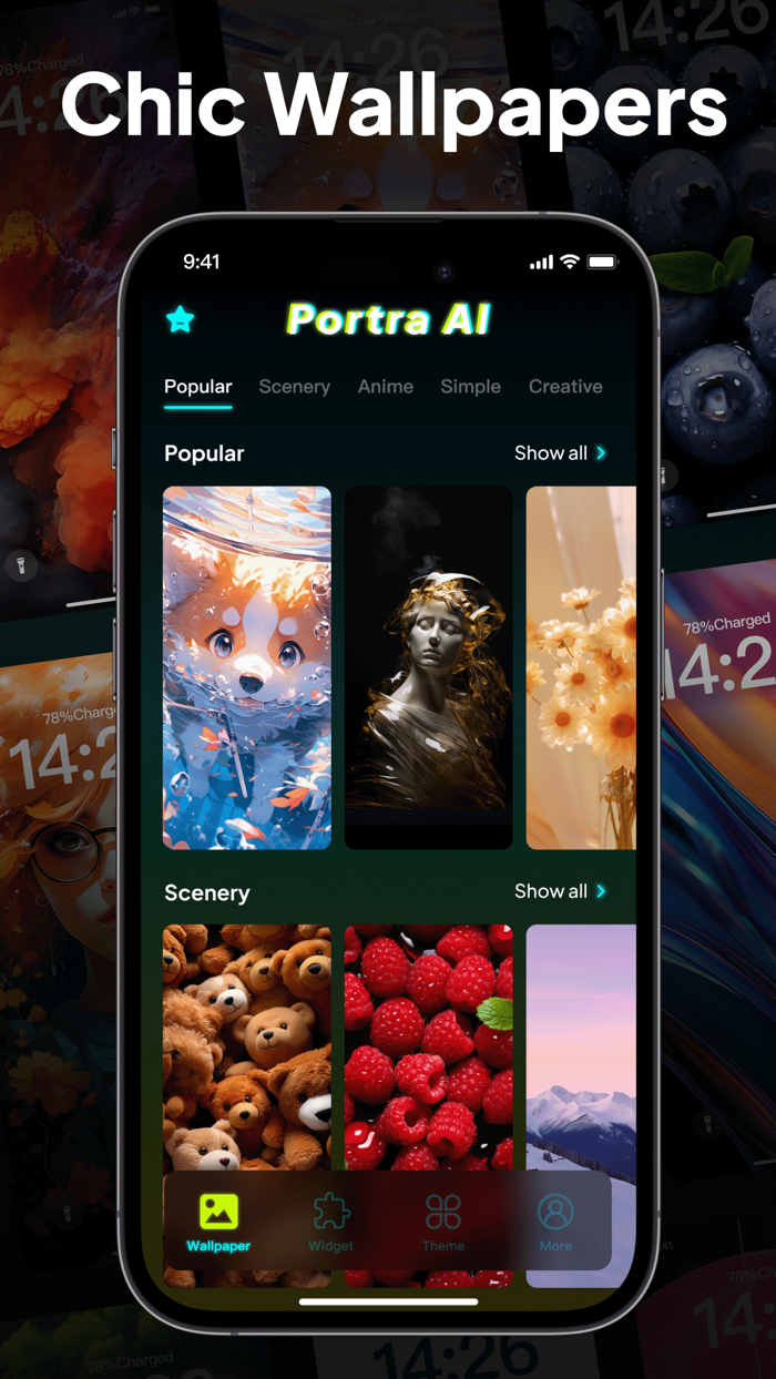 PortraAI Widgets and Wallpaper