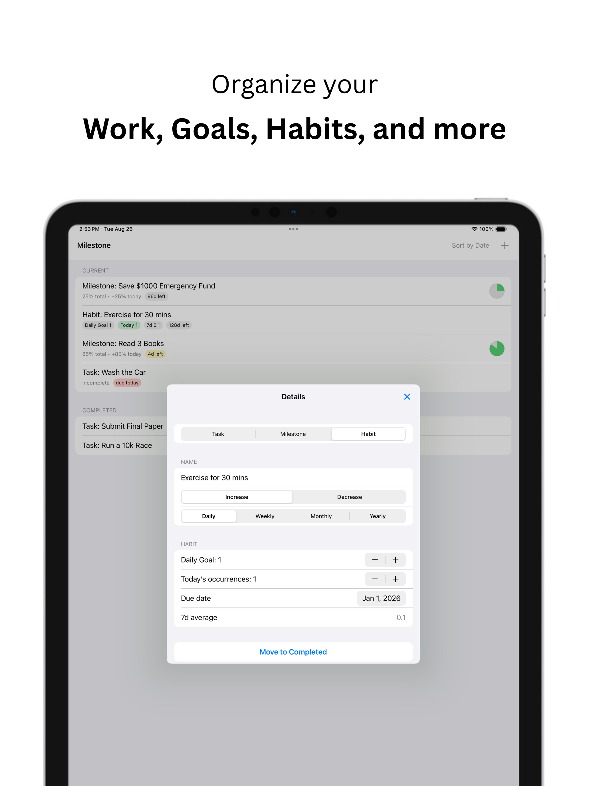 Milestone: Track Your Goals