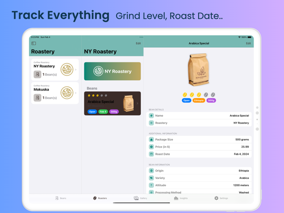 Coffee Bean Tracker - Vault