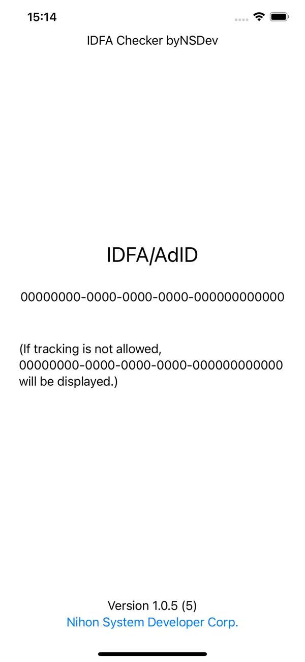 #4. IDFA Checker byNSDev (iOS) Ved: NIHON SYSTEM DEVELOPER CORPORATION