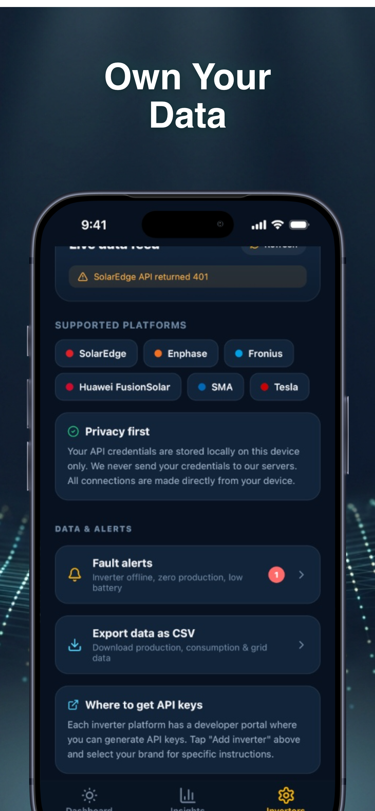 Solar Insight: Dashboard screenshot 5