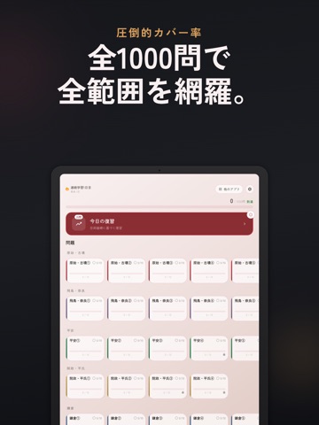 歴検2級 過去問・暗記アプリ iPad screenshot