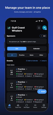 Captain Team Management Screenshot 1 of 7