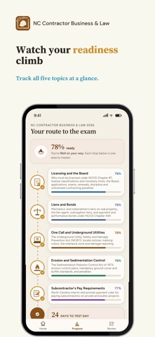 NC Contractor Business & Law iPhone screenshot