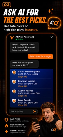 Ai Sports & NBA Tips: CourtIQ iPhone screenshot
