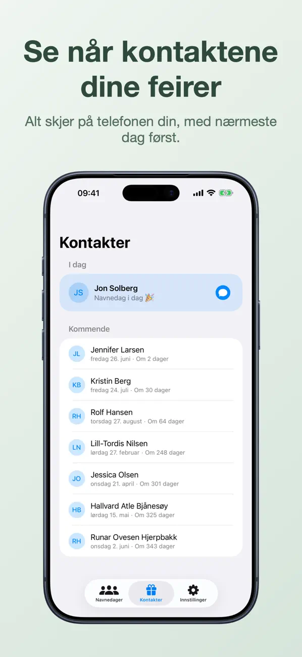 Screenshot #2 pour Navnedag: norsk kalender