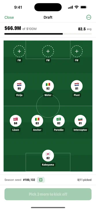 Soccer Draft Game: Undefeated screenshot 1
