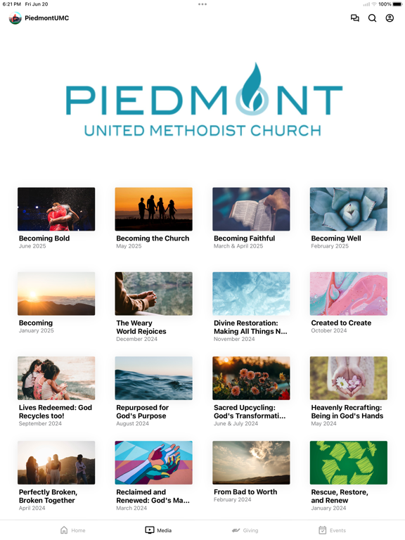Piedmont UMC iPad screenshot 2 - Education app