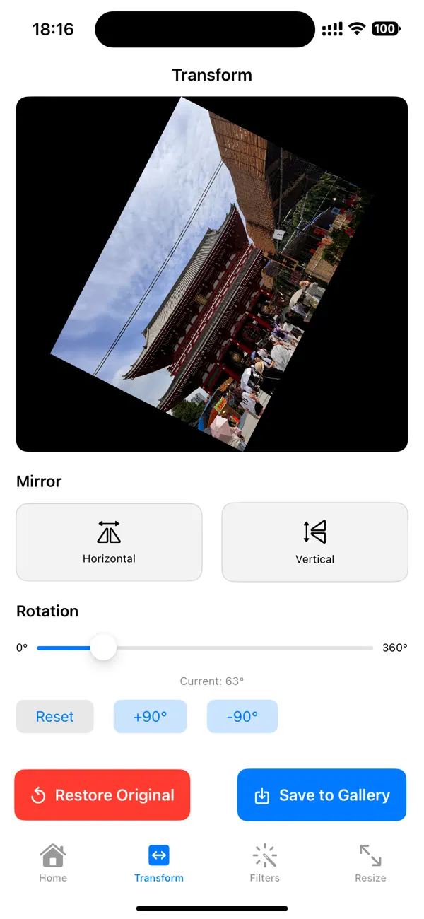 Screenshot #2 pour Photo Flip & Rotate