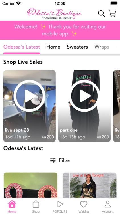 Odessa's Boutique Live