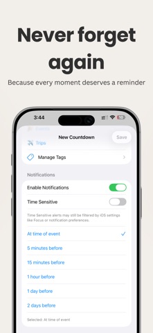 Customizable Countdowns iPhone screenshot