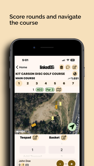 linkedDG Disc Golf Scorecard Screenshot