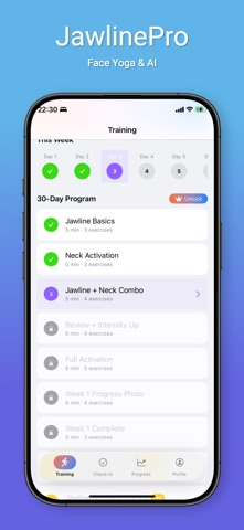JawlinePro: Face Yoga & AI iPhone screenshot