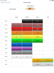Resistor color codes calc ipad bilder 2