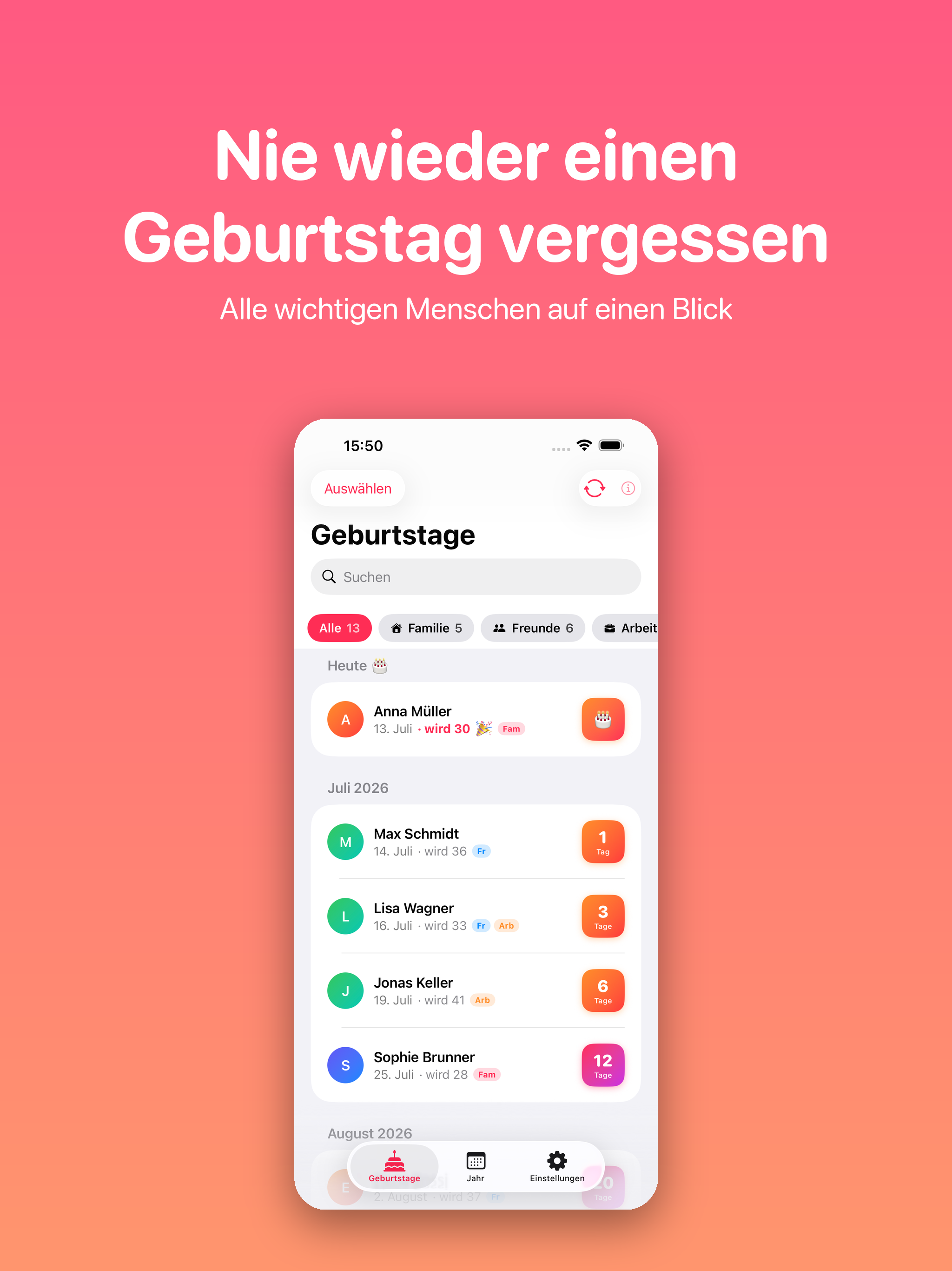 Vergissmeinnicht – Geburtstage screenshot 10