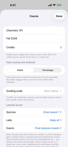 Grade Star: Final Grade & GPA Screenshot 5 of 6