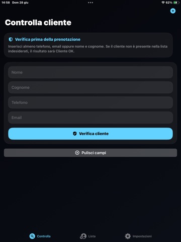 Black List Client iPad screenshot