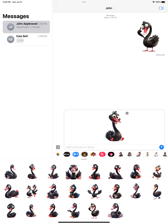 Happy Black Swan Stickers