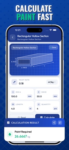 Easy Metal Paint Calculator iPhone screenshot